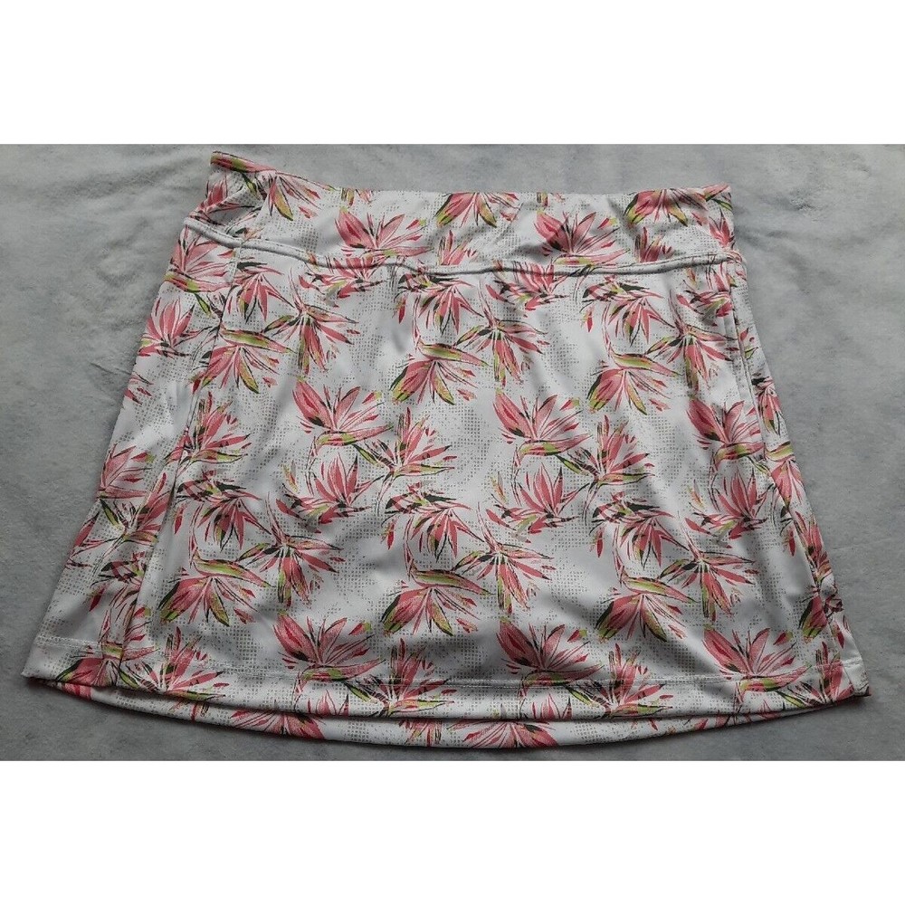 NWT PGA Tour Womens White Pink Floral Dri-SunFlux Skorts Size M
